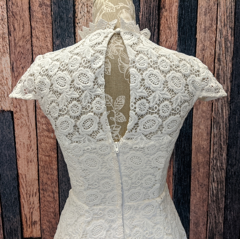 Happily Ever Laughter Lace A-Line Dress in White - Picture 5 of 8